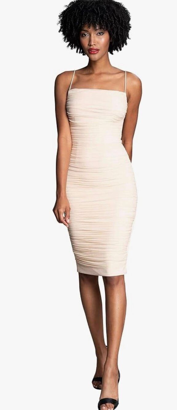 Dress the Population Women's Dylan Fit and Flare Midi Dress Size L NWT
